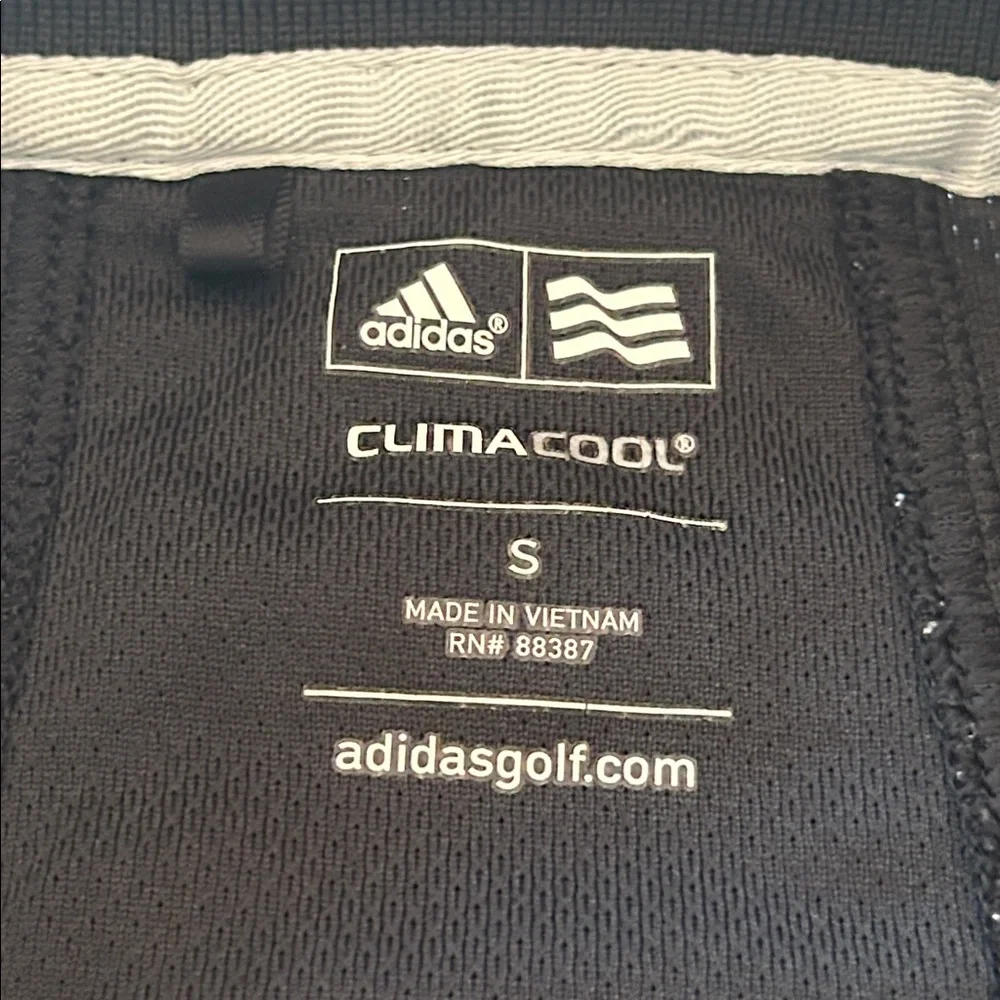 Adidas Clima Cool Golf Polo New Condition Shoulder Stripes Black and White